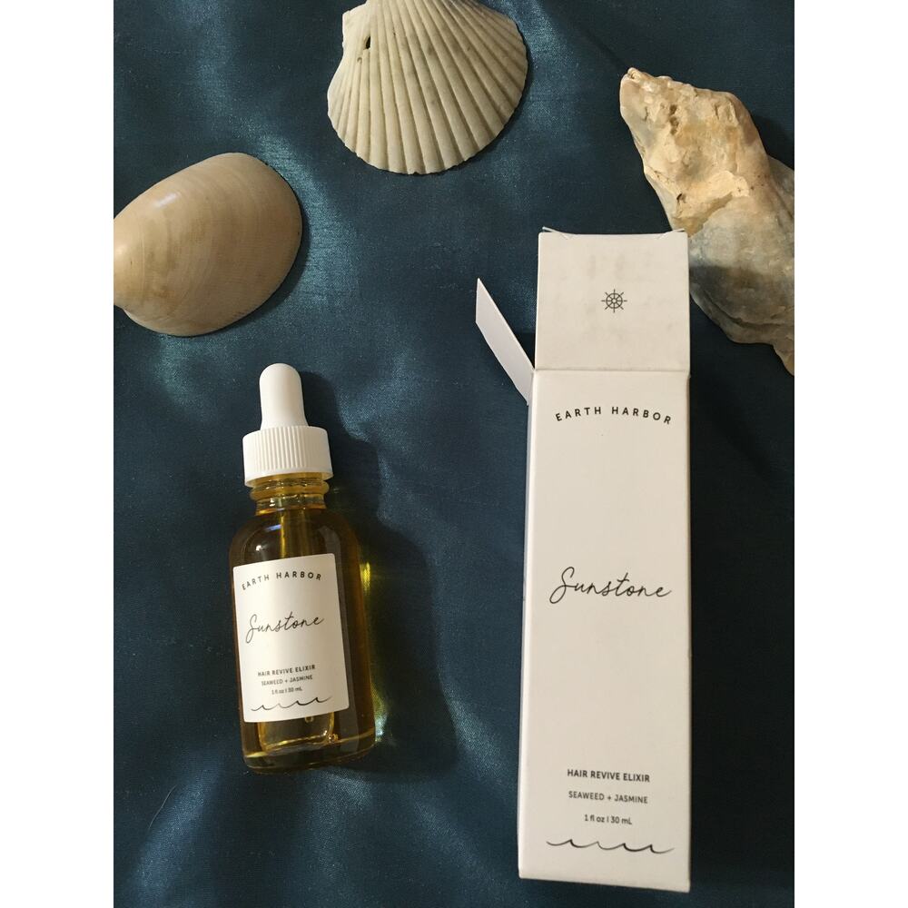 NWT Earth Harbor Sunstone Hair Revive Elixir, seaweed and jasmine, 1 fluid ounce